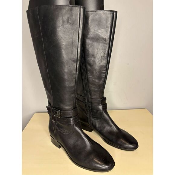 Naturalizer Women's‎ Reid Wide Calf Leather Tall Riding Boots Black Sz 5M - Picture 3 of 9